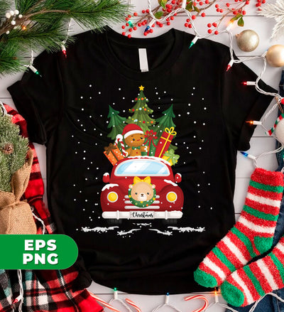 Christmas Car, Car Bring Gift Boxes, Christmas Gift Boxes, Digital Files, Png Sublimation