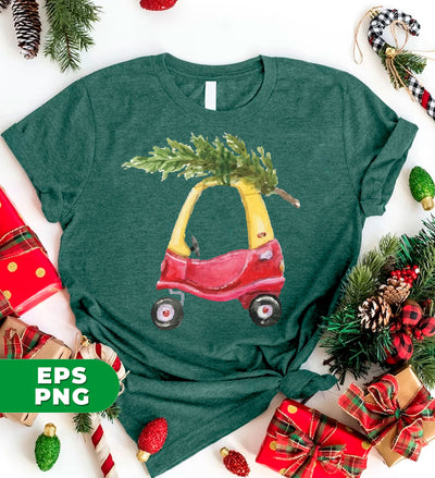 Baby Car Watercolor, Car Bring Xmas Tree, Cute Xmas Car, Digital Files, Png Sublimation