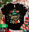 Happy New Year, 2024 New Year, New Year Fireworks, Digital Files, Png Sublimation