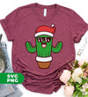 Christmas Cactus, Cactus In Flowerpot, Cactus Wear Sunglasses, Digital Files, Png Sublimation