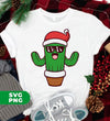 Christmas Cactus, Cactus In Flowerpot, Cactus Wear Sunglasses, Digital Files, Png Sublimation