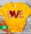 Love Text, Heart Pattern, Groovy Love, Valentine Gift, Digital Files, Png Sublimation