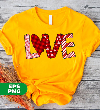 Love Text, Heart Pattern, Groovy Love, Valentine Gift, Digital Files, Png Sublimation