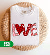 Love Text, Heart Pattern, Groovy Love, Valentine Gift, Digital Files, Png Sublimation