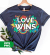 Love Wins, Rainbow Love, Flower Love, Colorful Love, Digital Files, Png Sublimation