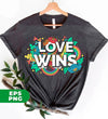 Love Wins, Rainbow Love, Flower Love, Colorful Love, Digital Files, Png Sublimation