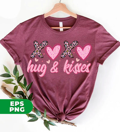 Xoxo, Hug And Kisses, Valentine's Day, Leopard Valentine, Digital Files, Png Sublimation