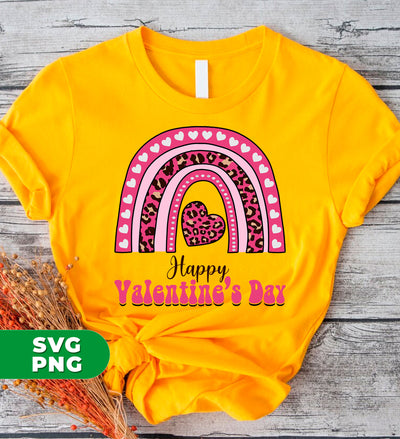 Happy Valentine's Day, Pink Rainbow, Leopard Valentine, Digital Files, Png Sublimation