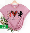 Peace Love Cupid, Leopard Heart, Cupid Lover, Digital Files, Png Sublimation