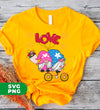 Cute Gnome, Gnome Couple, Gnome Ride A Bike With Love, Digital Files, Png Sublimation