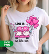 Love Is In The Air, Lovely Gnome, Couple Gnome, Pink Balloons, Digital Files, Png Sublimation