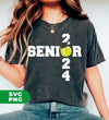 Senior 2024, Senior Tennis, Love Tennis, Tennis Class, Digital Files, Png Sublimation