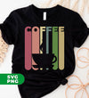 Coffee Lover, Retro Coffee, Coffee Cup Silhouette, Digital Files, Png Sublimation