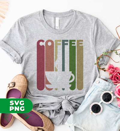 Coffee Lover, Retro Coffee, Coffee Cup Silhouette, Digital Files, Png Sublimation