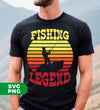 Fishing Legend, Retro Fishing, Fishingman Silhouette, Digital Files, Png Sublimation