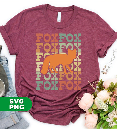 Fox Lover, Retro Fox, Fox Silhouette, Fox Vintage, Digital Files, Png Sublimation