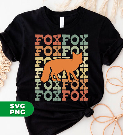 Fox Lover, Retro Fox, Fox Silhouette, Fox Vintage, Digital Files, Png Sublimation