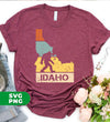 Idaho Lover, Idaho Human, Retro Idaho, Big Foot Silhouette, Digital Files, Png Sublimation