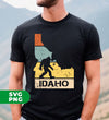 Idaho Lover, Idaho Human, Retro Idaho, Big Foot Silhouette, Digital Files, Png Sublimation