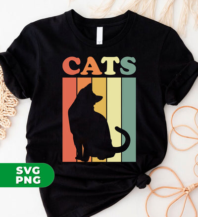 "Experience the ultimate feline fandom with Cats Lover - the perfect blend of Retro Cats, Cat Silhouette, and Cat Vintage. Our high-quality Digital Files in PNG format make it easy to add these adorable designs to your sublimation projects. Show off your love for cats in style with Cats Lover."