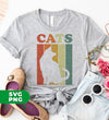 Cats Lover, Retro Cats, Cat Silhouette, Cat Vintage, Digital Files, Png Sublimation