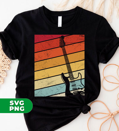 Retro Guitar, Guitarist Lover, Guitar Silhouette, Love Music, Digital Files, Png Sublimation