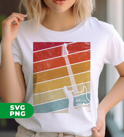 Retro Guitar, Guitarist Lover, Guitar Silhouette, Love Music, Digital Files, Png Sublimation