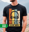 Music Is My Dryg, Love Music, Headphone Silhouette, Digital Files, Png Sublimation