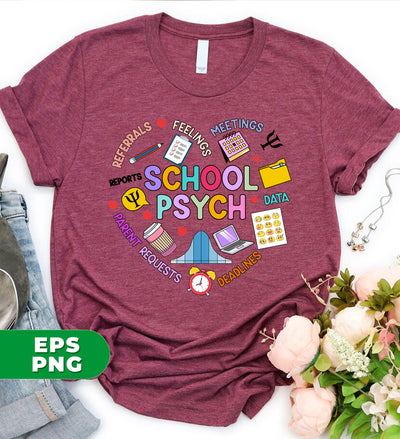 School Psych, Heart Psych, Parent Requests, Psych In School, Digital Files, Png Sublimation