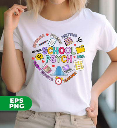 School Psych, Heart Psych, Parent Requests, Psych In School, Digital Files, Png Sublimation