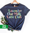 Lavender, Oat Milk, Latte Club, Retro Lavender, Love Latte, Digital Files, Png Sublimation