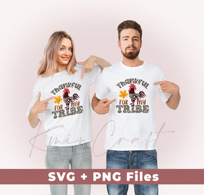 Thankful For My Tribe, Turkey's Day, Fall Season, Svg Files, Png Sublimation