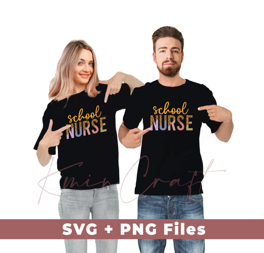 School Nurse, Leopard Nurse, Love Nurse, Leopard School, Svg Files, Png Sublimation