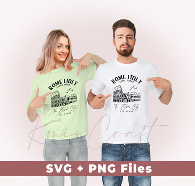 Rome Italy, Caput Mundi, The Eternal City, EST 753 BC, Svg Files, Png Sublimation