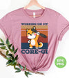 Working On My Core-gi, Retro Corgi Lover, Funny Workout, Fitness Corgi, Digital Files, Png Sublimation