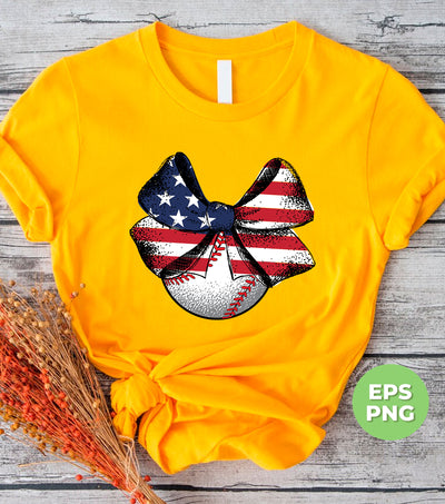 American Baseball, Love Baseball, Cute Bow On Baseball, Digital Files, Png Sublimation