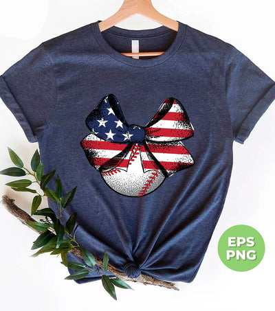 American Baseball, Love Baseball, Cute Bow On Baseball, Digital Files, Png Sublimation