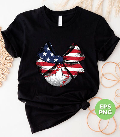 American Baseball, Love Baseball, Cute Bow On Baseball, Digital Files, Png Sublimation