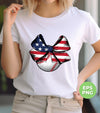 American Baseball, Love Baseball, Cute Bow On Baseball, Digital Files, Png Sublimation