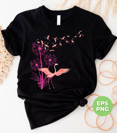 Dandelion Flamingo, Flamingoes Lover, Love Dandelion, Digital Files, Png Sublimation