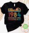 Vintage 1984 Gift, Original Part, 1984 Vintage, Love 1984, Birthday 1984, Limited Edition, Digital Files, Png Sublimation