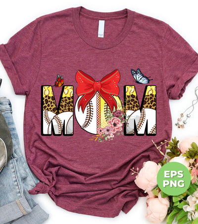 Mom Of Both, Mom Of Baseball, Softball Mom, Leopard Lover, Digital Files, Png Sublimation