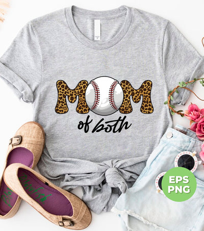 Mom Of Both, Baseball Mom, Love Baseball, Love Mom, Digital Files, Png Sublimation