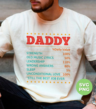 Daddy Daily Value, Father's Day Gift, Love Father, Dad Gifts, Digital Files, Png Sublimation