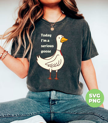 Today I'm A Serious Goose, Love Duck, Best Of Duck, Digital Files, Png Sublimation