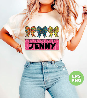 Custom Teacher Name, Lovely Bow, Name On Ruler, Custom Name, Digital Files, Png Sublimation