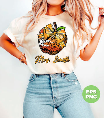 Custom Name, Apple Gift, Golden Apple, Teacher Lover, Digital Files, Png Sublimation