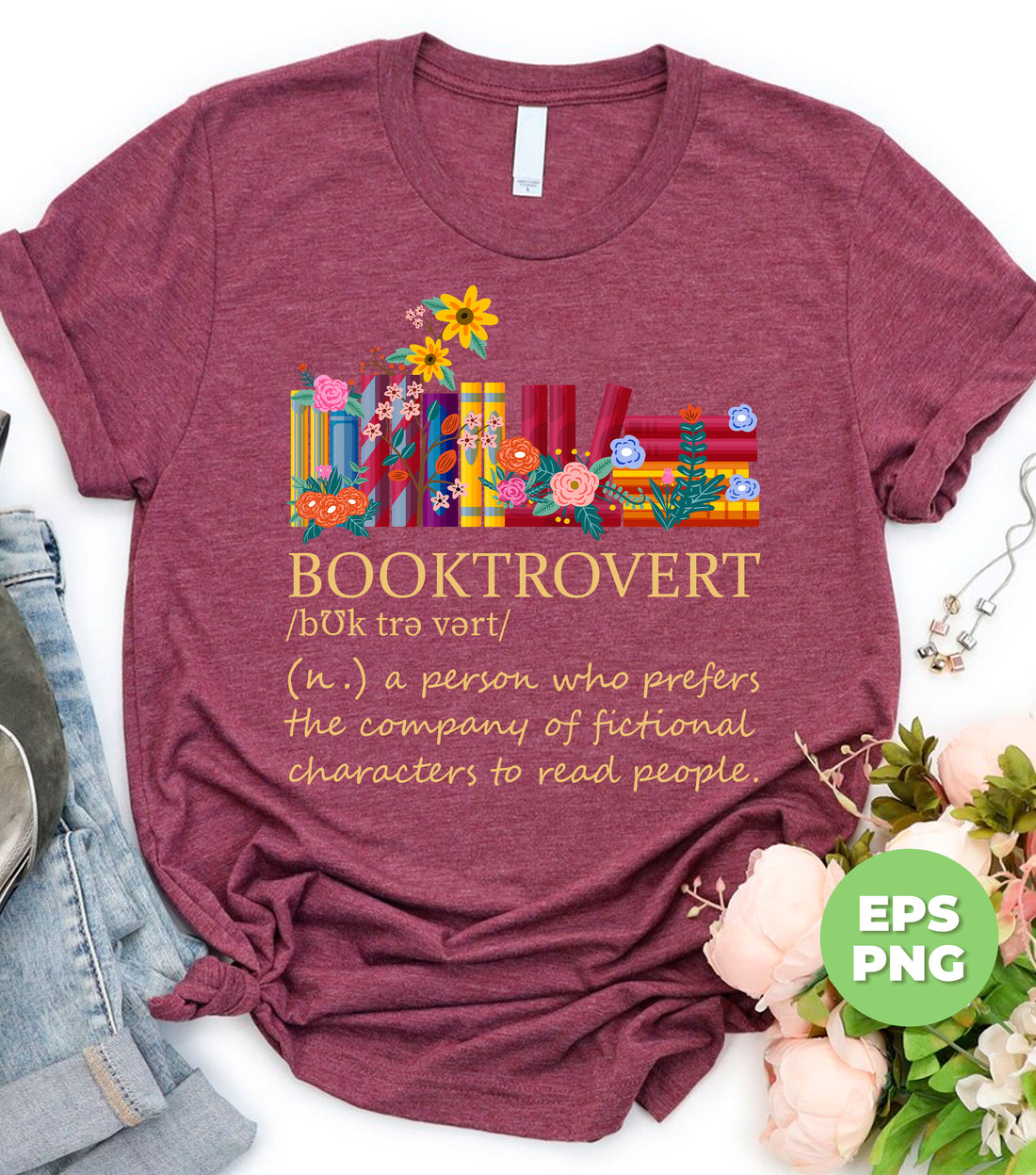 Booktrovert Gift, Bookish Gift, Bookworm Gift, Love Book, Digital Files, Png Sublimation