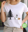 Snowman With Capypara, Cute Squirrel, Xmas Tree, Digital Files, Png Sublimation