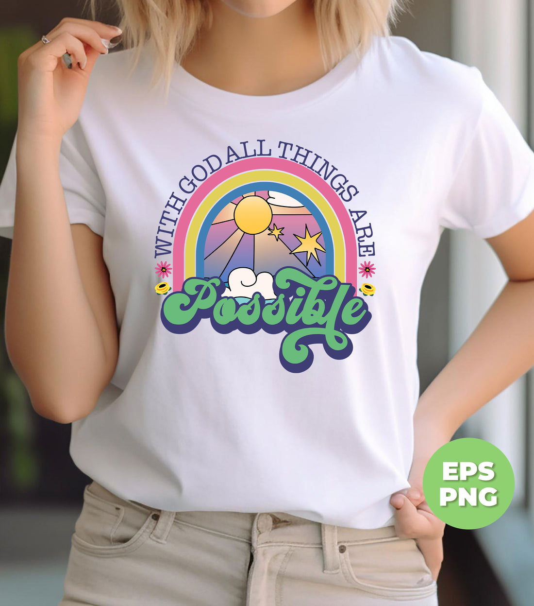 With God All Things Are Possible, Jesus Gift, Christian Gift, Merry Christmas, Digital Files, Png Sublimation